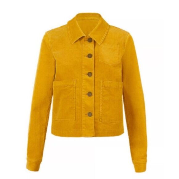 Cabi 3909 Citizen Jacket Fall S Mustard Yellow Corduroy Button Front Womens Casu - Picture 2 of 11